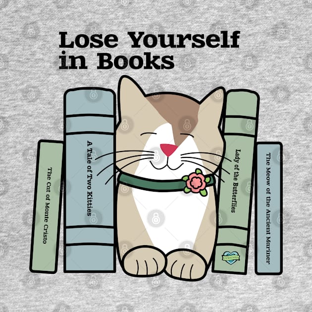 Lose Yourself in Books Cute Cat by Sue Cervenka